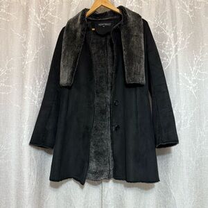 Women's Black Suede Fur Coat
